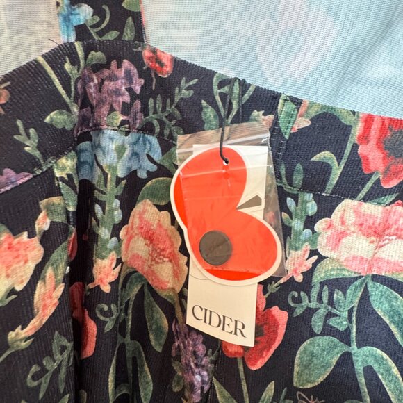 Lightweight Corduroy Floral Wide Leg Jumpsuit Overalls - Picture 5 of 8